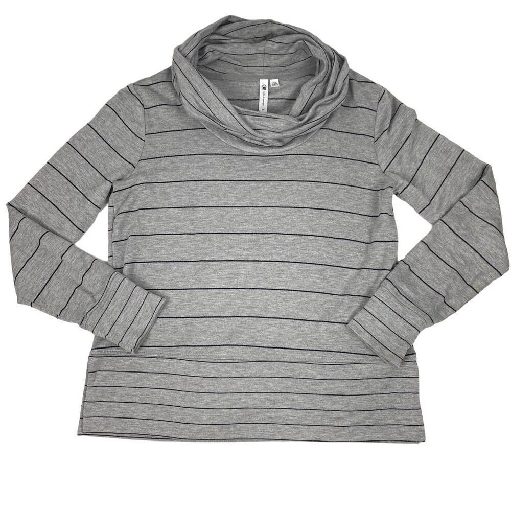 Cable & Gauge cowl neck stripe pullover size Small